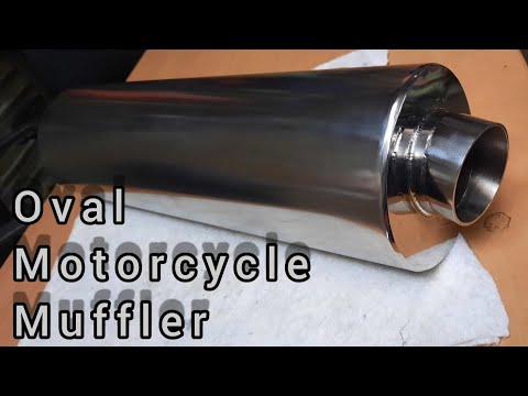 Homemade Oval Motorcycle Exhaust Muffler | Stainless Steel