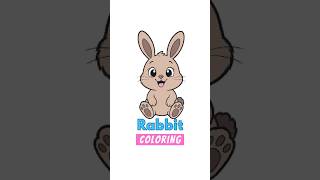 Rabbit Coloring for Kids | Easy Animal Drawing & Painting | Learn Colors for Children