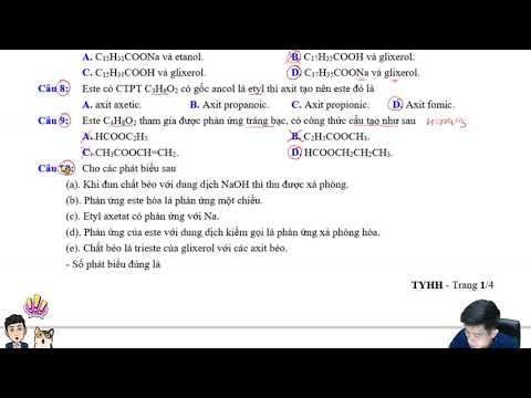 CHỮA ĐỀ KIỂM TRA GROUP VIP CHƯƠNG 1: ESTE – LIPIT (LẦN 01) - Gv: Thầy Phạm Thắng