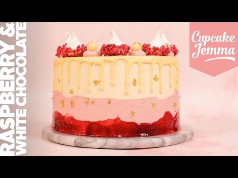 Raspberry & White Chocolate Layer Cake Recipe & How-To | Cupcake Jemma