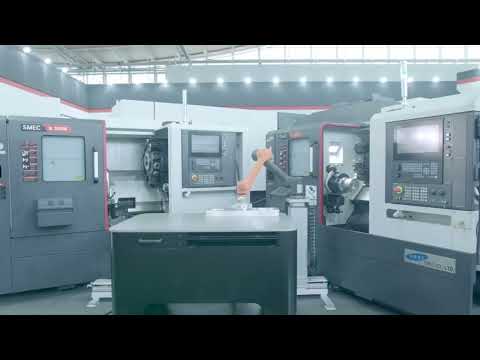 Hanwha HCR12 CNC Machine Tending Cobot with SMEC Machine Tools