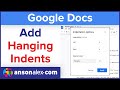 How To Add Hanging Indents In Google Docs