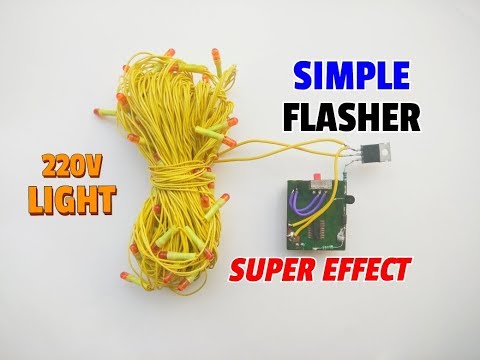 How To Make Super Effect Simple Flasher Using Transistor For Electric Bulb,Light,LED.Simple Flasher. Video