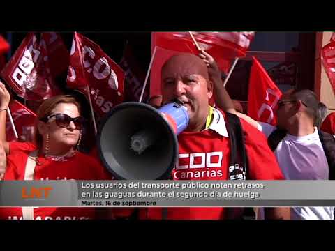 Retrasos en las guaguas durante el segundo día de huelga