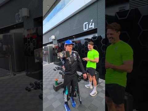 Kimi vs the dumbbell 💪 #f1 #mercedesf1 #kimiantonelli