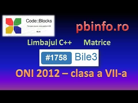 C++ Problema #1758 Bile3, pbinfo.ro - Varianta 1
