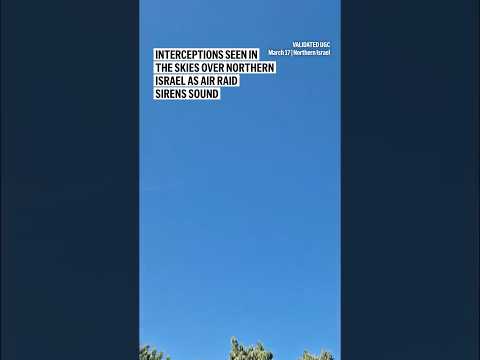 Video Thumbnail: Interceptions seen in the skies over northern Israel as air raid sirens sound