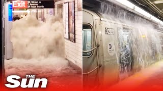Flash floods in NYC subway as Hurricane Ida kills four &amp; city in emergency