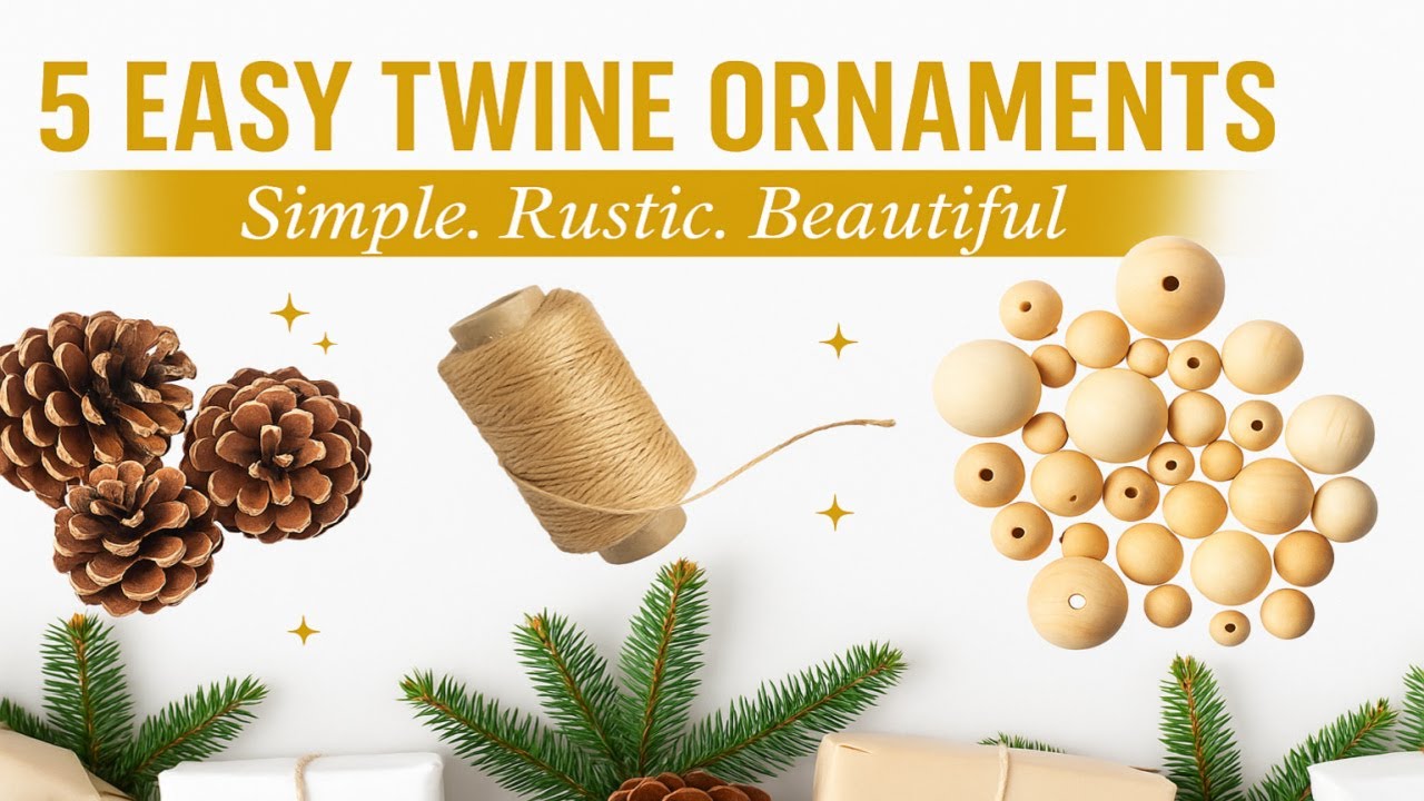 5 Easy Twine Ornaments | Simple Rustic DIY Christmas Crafts