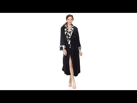 Adrienne Landau Plush Robe with Faux Fur Trim