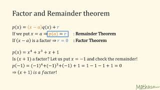 factor and remainder theorem