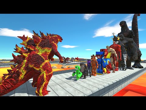 Godzilla Lava vs Shin Godzilla LAVA DEATH RUN - Animal Revolt Battle Simulator