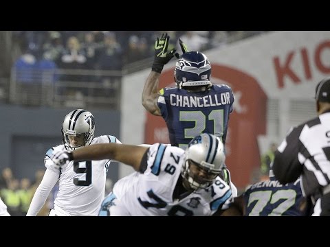 Kam Chancellor leaps over line of scrimmage and dominates vs. Panthers in Divisional Round
