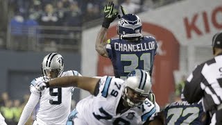Kam Chancellor leaps over line of scrimmage and dominates vs. Panthers in Divisional Round