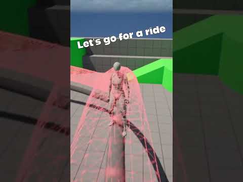 Going for a ride on my rail system. Ye-haw! Tutorial coming soon #gamedev #unrealengine