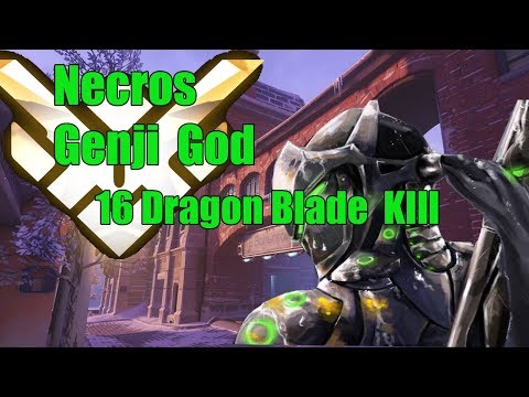 Genji Gameplay - Necros Genji God - Pro Overwatch Season 15