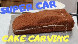 LAMBORGHINI CAR CAKE CARVING, watch and learn.