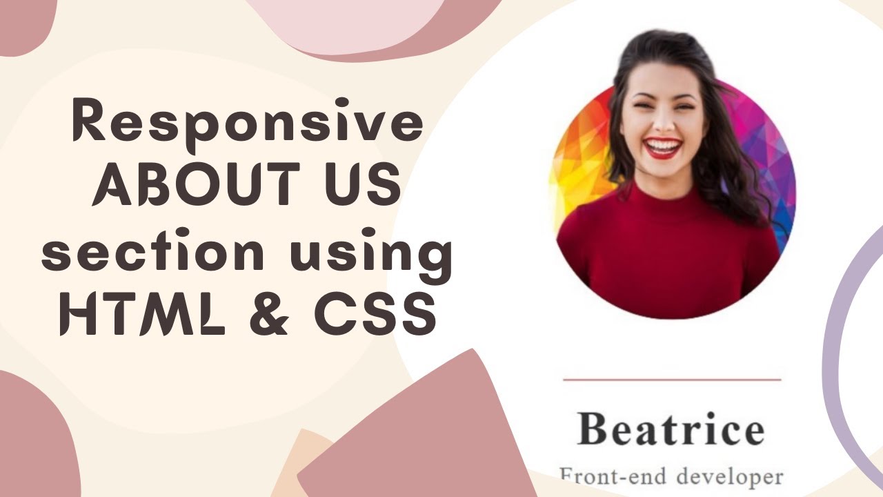 Responsive ABOUT US section using HTML and CSS only