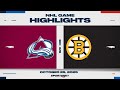 NHL Highlights Avalanche Vs Bruins October 25 2025