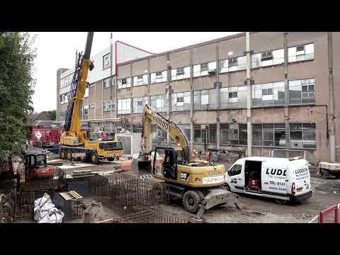 FP McCann - Precast Concrete lift shaft installation at Tunnocks, Glasgow