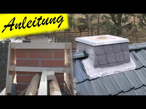 Cladding the chimney with slate
