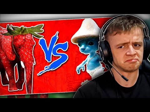 REACT Smurf Cat (Indo ali) Vs Elefante Morango (Misericórdia) Batalha de memes | Reagindo Brutusmano