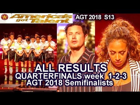 RESULTS ALL QUARTERFINALS 1-2-3 ALL SEMIFINALISTS America's Got Talent 2018 AGT Season 13