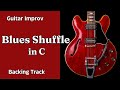 Blues Shuffle in C - Guitar Backing Track Jam - Medium Fast Tempo