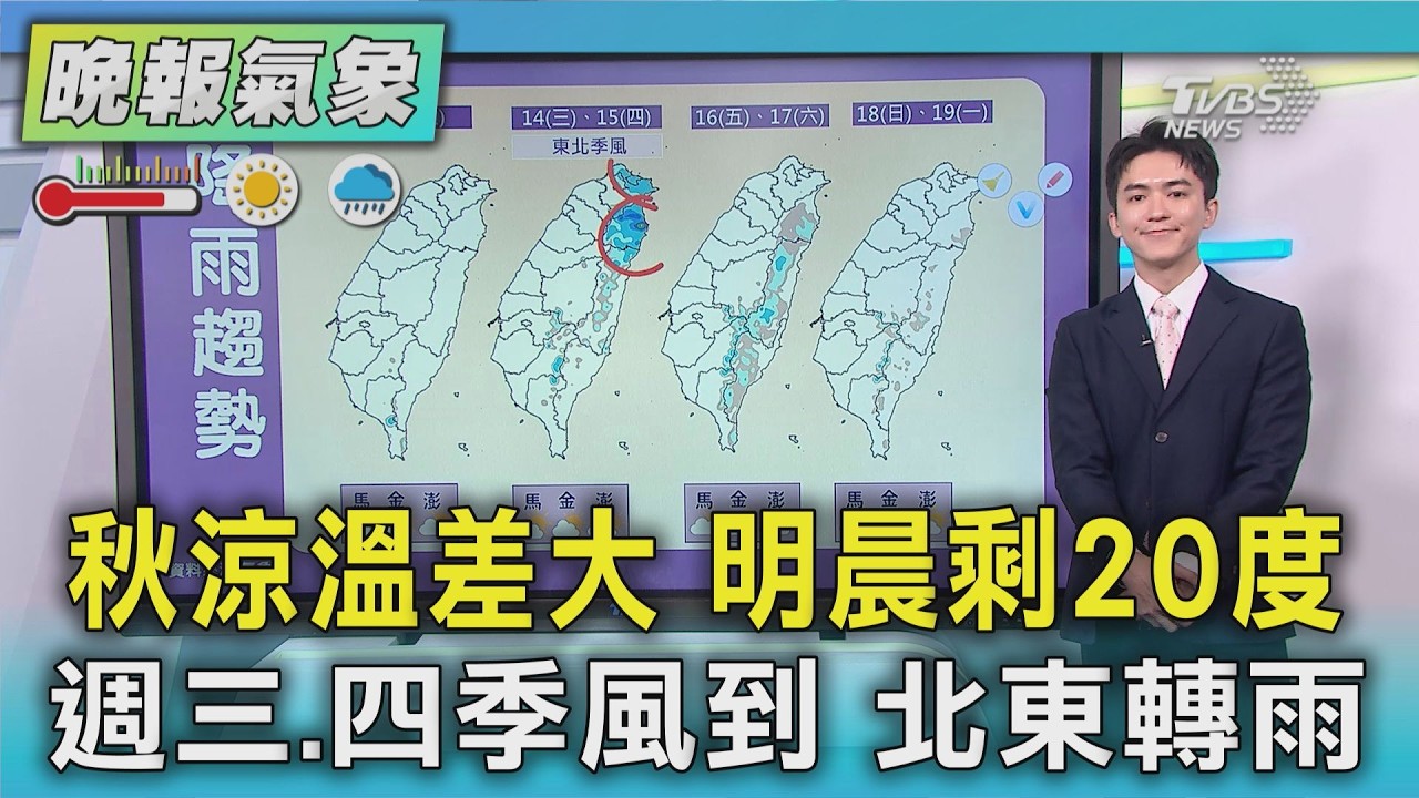 天氣/週三.四北東有雨! 薔琵估週末成颱路徑有變數｜TVBS新聞 @TVBSNEWS01