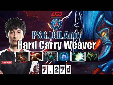 Weaver | PSG.LGD.Ame | Hard Carry Weaver | 7.27d Gameplay Highlights