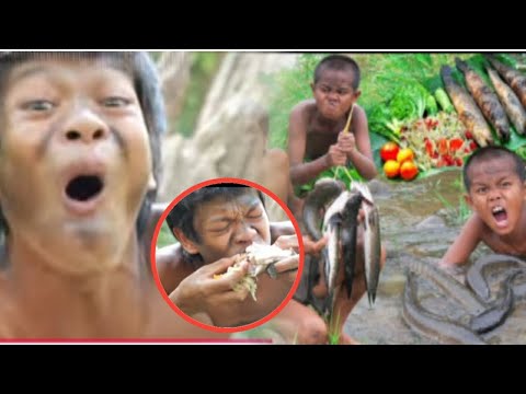 Survival in the rainforest - fishing video, Cooking and eating fish recipes
