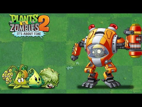 PvZ 2 All Plants Max Level Power-Up Vs Z-Mech Zombie (Phase3)