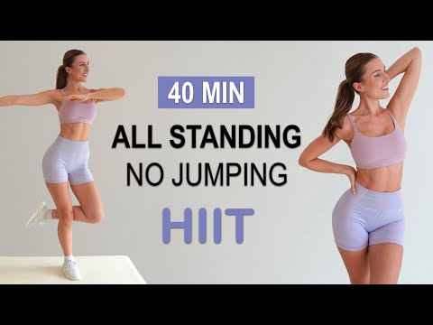 40 Min High Intensity Fat Burning HIIT | ALL STANDING - NO JUMPING, No Repeat, Knee + Wrist Friendly