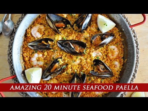 The most AMAZING 20 MINUTE Seafood Paella