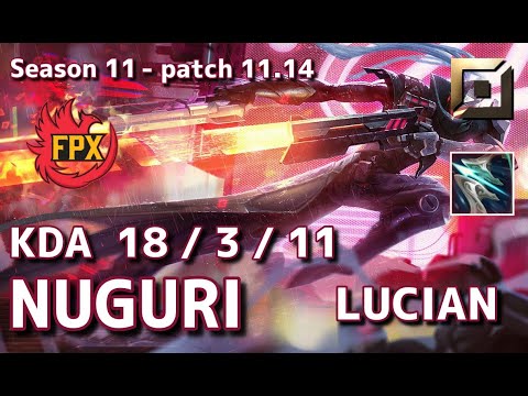 【韓国サーバー/GM】FPX Nuguri ルシアン(Lucian) VS DRX Kingen ジェイス(Jayce) - Patch11.14 KR Ranked【LoL】