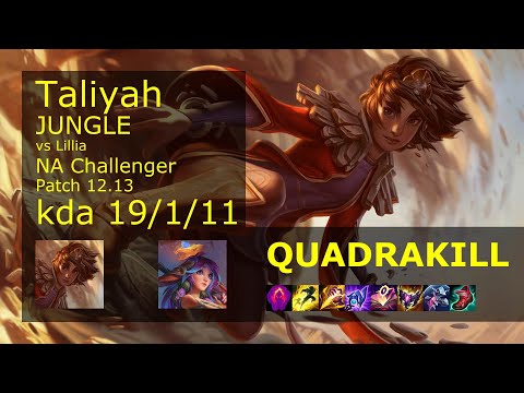 Taliyah Jungle vs Lillia - NA Challenger 19/1/11 Patch 12.13 Gameplay