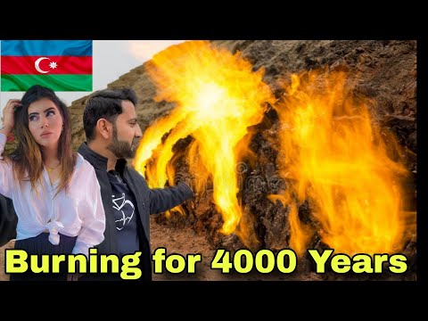 4000 Years Continues Fire Burning on Mountain YANARDAG || Fire TEMPLE in BAKU AZERBAIJAN