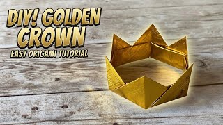 DIY Golden Origami Crown 👑 | Easy Paper Crown Tutorial for Beginners