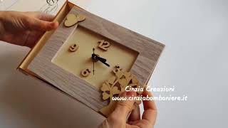 Bomboniera orologio tavolo albero cuori - Bomboniera 2018