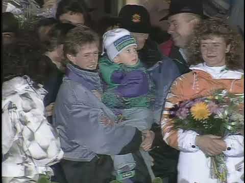 Powitanie Jensa Weissfloga w Oberwiesenthal (27.02.1994) (j. niemiecki/polskie napisy)