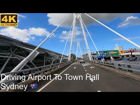 Driving Airport To Town Hall | Sydney Australia | 4K UHD