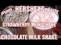 How To Make Instant Chocolate Strawberry Milk Shakes Using Hersheys Chocolate Strawberry Syrup