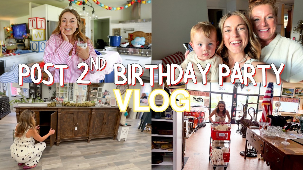 Post Atlas' 2nd Birthday Vlog | Walmart+ Delivery, Cleaning up & Huge Antique Shopping & Haul