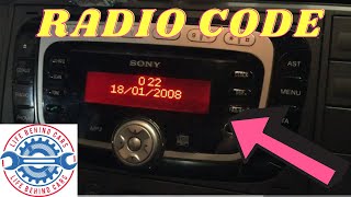 Radio Code Key Code Input For Ford Sony CD & 6 CD Generation 2