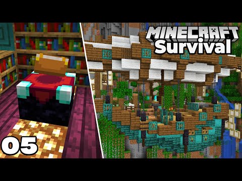 Let's Play Minecraft Survival : Enchanting Room AIR SHIP! Episode 5