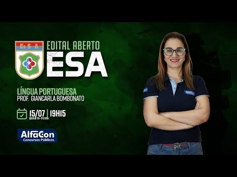 AO VIVO | Aula de língua Portuguesa para a ESA! Edital Aberto  - AlfaCon