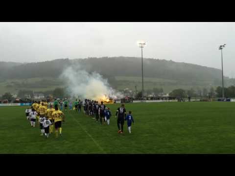 30.05.2016 Play offs in Lintgen FC Avenir Beggen vs FC Alisontia Steinsel intro Choreo Pyro Support