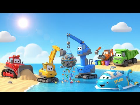 Trucks Save the Ocean! | Adventure Diggers | Ocean Cleanup Heroes | Cartoons for Kids