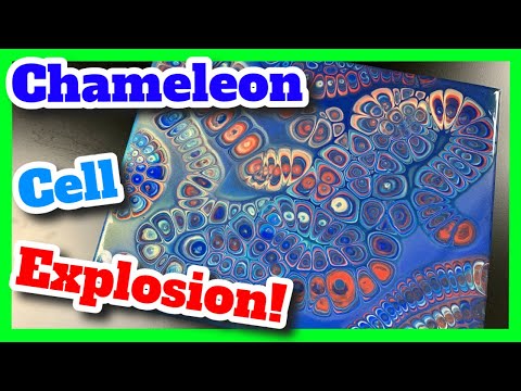 Chameleon Cell Acrylic Pour Fluid Art with JMoPainting