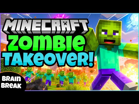 🟩 Zombie Takeover!! 🎃 Brain Break | Minecraft | Exercise | Fitness Run | Danny Go Inspired